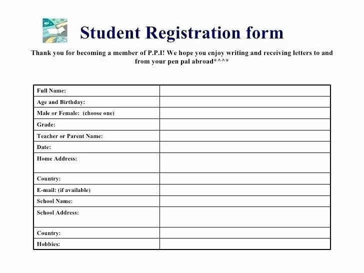 Student registration