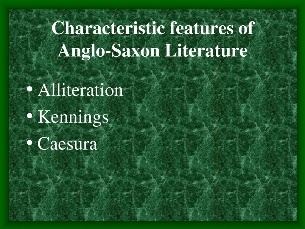 Anglo Saxon Literature. Characteristics of Anglo-Saxon Literature. The Anglo-Saxon period in English Literature. “The main forms of Anglo-Saxon Literature”. Characteristic feature