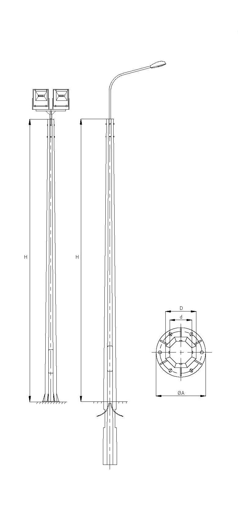 062. 0-10. опора огс-0. опора освещения огс. опора граненая силовая огс 1.