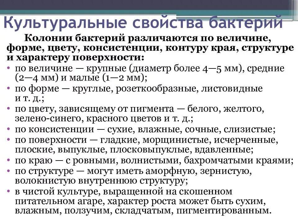 Определение свойств бактерий. Свойства колоний бактерий. Культуральные свойства микроорганизмов. Культурал ные свойства бакьериц. Культуральные свойства бактерий.