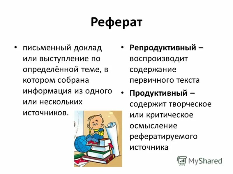 Письменный доклад. Доклад письменно. Доклад в письменном виде. Реферат который только воспроизводит содержание первичного текста.