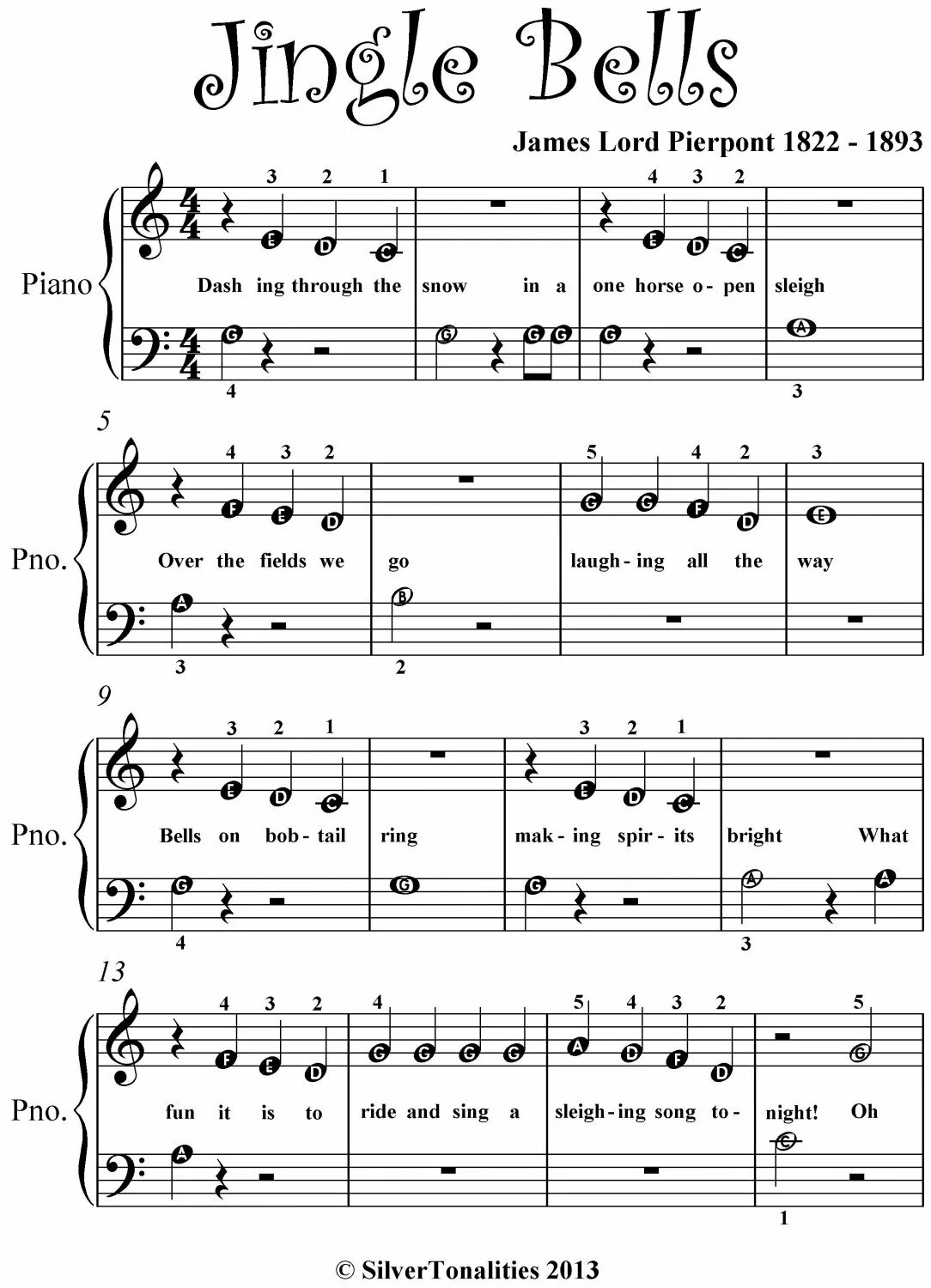 Мелодия джингл. Jingle bells ноты для пианино. ноты для пианино джингл беллз. james pierpont jingle bells ноты для фортепиано. джингл белс ноты для фортепиано.