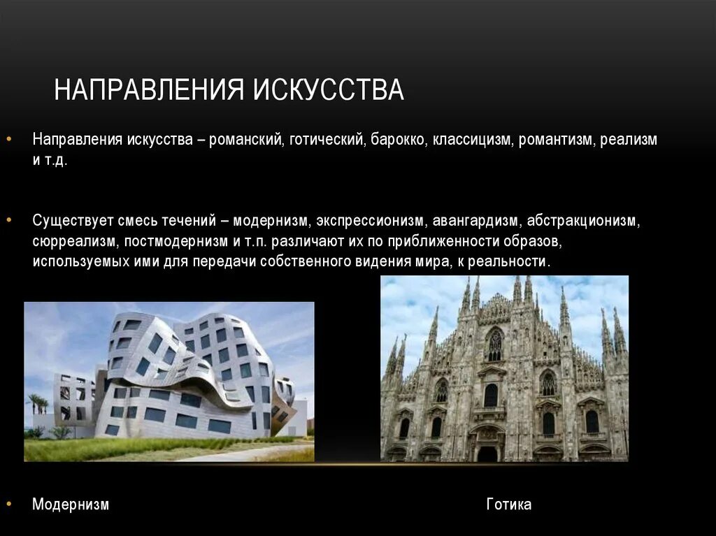 Направления искусства новейшего времени. Направления искусства новейшего времени