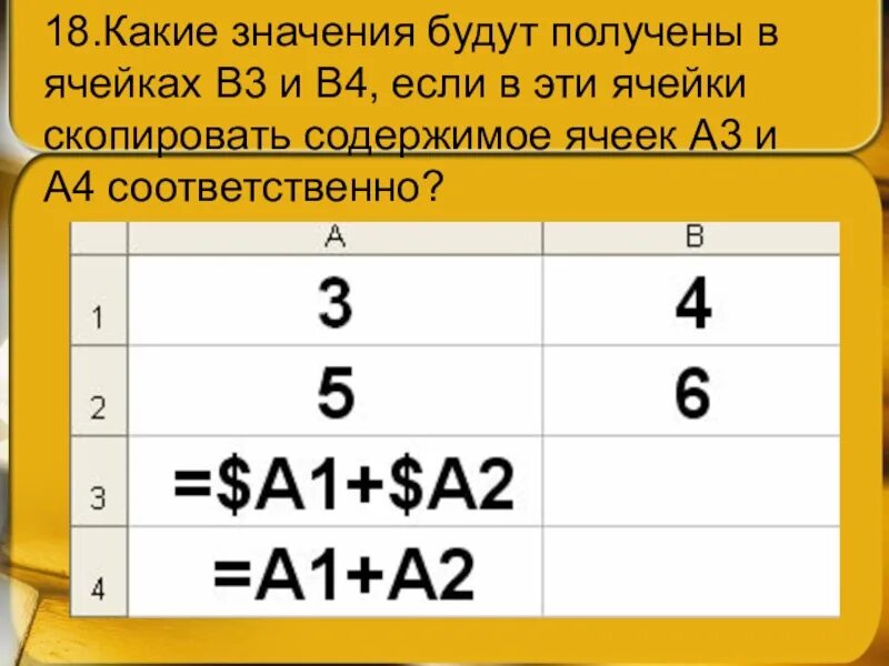 При каких значениях а2 в ячейке в6