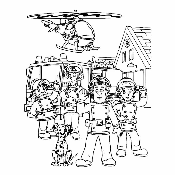 Спасатели раскраска для детей распечатать Disegni da colorare Sam il pompiere 24 Ausmalbilder feuerwehrmann sam, Kostenlos