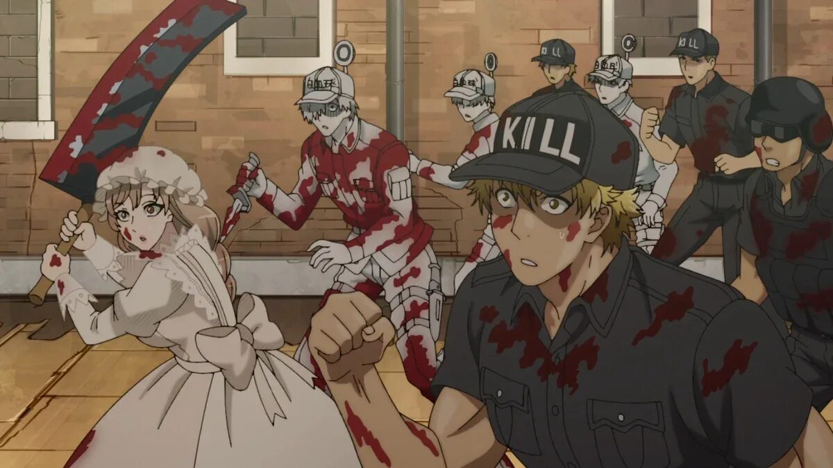 Kill working. Hataraku Saibou Макрофаг. Saibou Макрофаг. Hataraku Saibou нейтрофил.