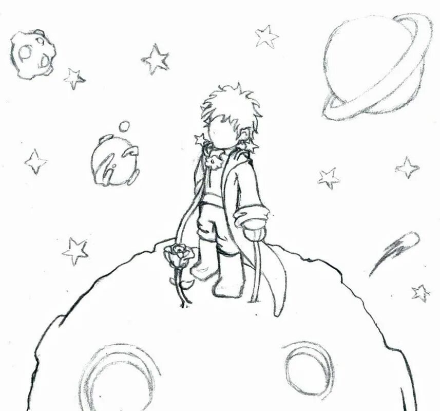 Нарисовать сказку маленький принц. Раскраска маленький принц Экзюпери. Экзюпери маленький принц. Иллюстрация к сказке маленький принц карандашом. Маленький принц иллюстрации для срисовки.