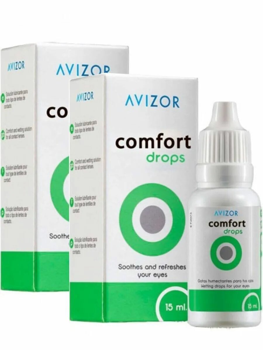 Капли для увлажнения глаз цены. Avizor Comfort Drops капли. Капли Avizor Comfort Drops, 15 мл. Avizor Comfort Drops капли для линз 15мл. Авизор комфорт Дропс капли глазные, 15 мл Авизор.