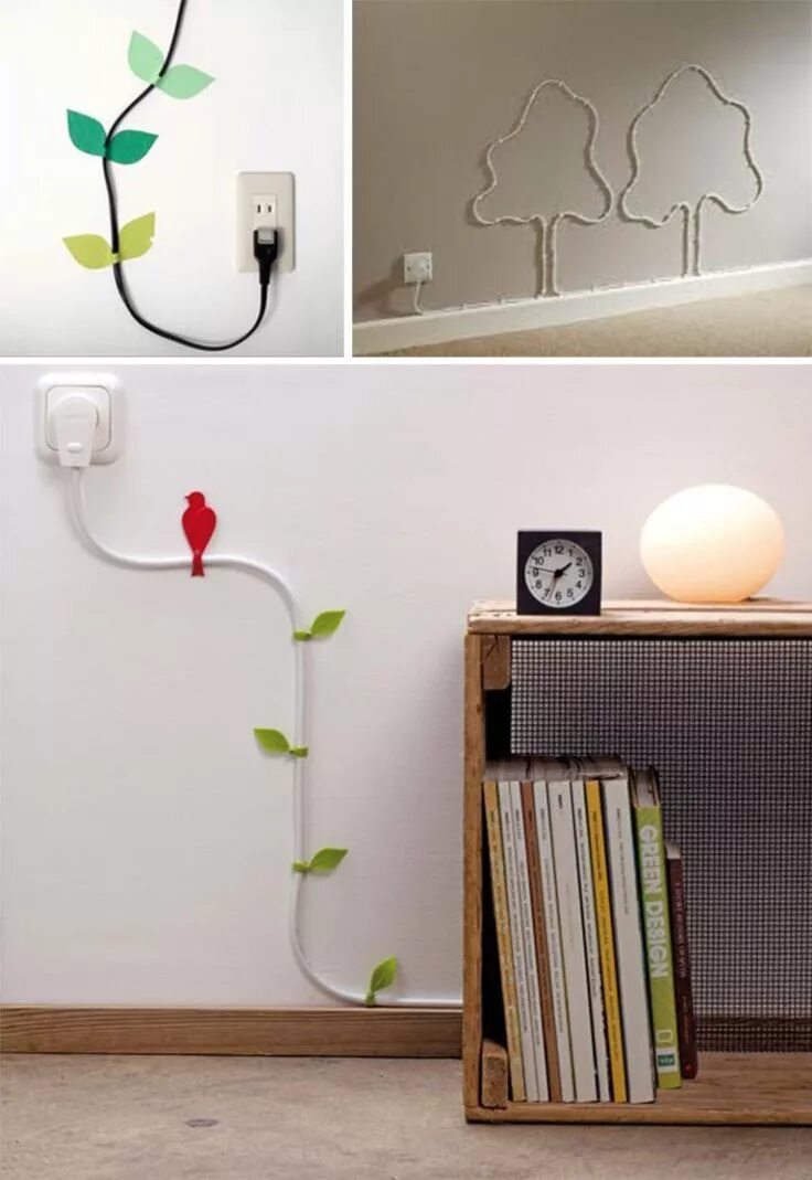 Задекорировать провода на стене. Как красиво задекорировать провода на стене. Декор чтобы спрятать провода. Как задекорировать провода