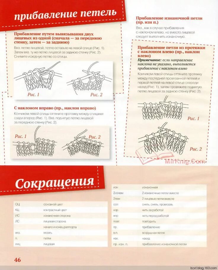 Прибавки изнаночными