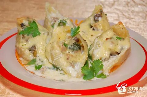 Ракушки с сыром в духовке