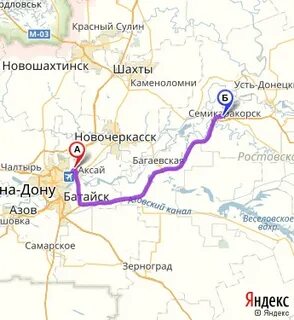 Новочеркасск шахты расстояние