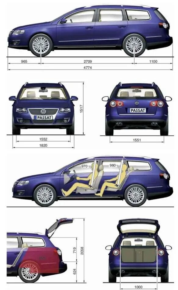 Пассат универсал характеристики. Volkswagen Passat b6 универсал габариты. Габариты VW Passat b6 универсал. ТТХ Фольксваген Пассат б6. Габариты Фольксваген б5 универсал.