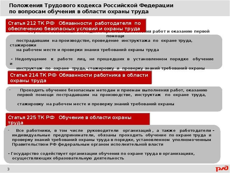 Статья об организации обучения. Охрана труда ОАО РЖД. Основные положения трудового кодекса в области охраны труда. Основные направления по охране труда. Требования охраны труда РЖД.