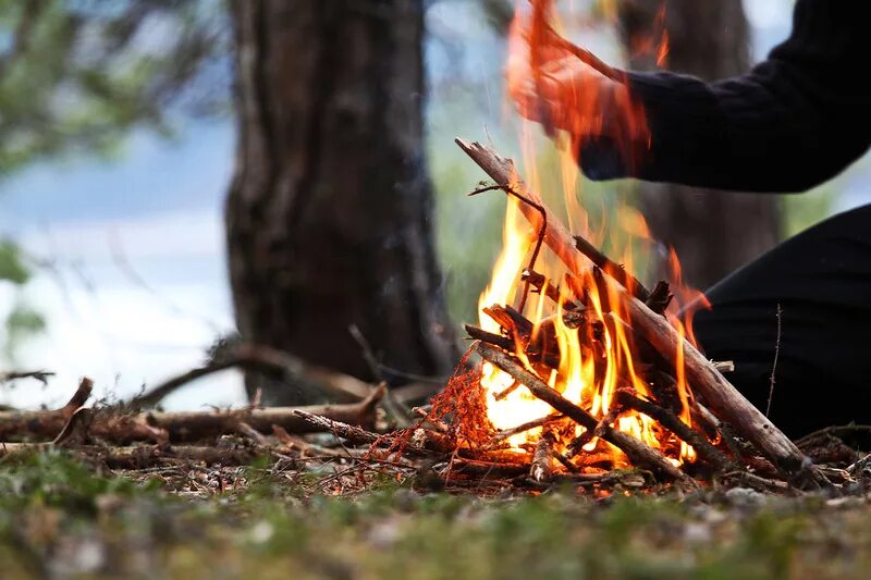 На природе можно использовать в. Розжиг костра в лесу. Костер в лесу. Разжигание костра. Разжигание костра в лесу.