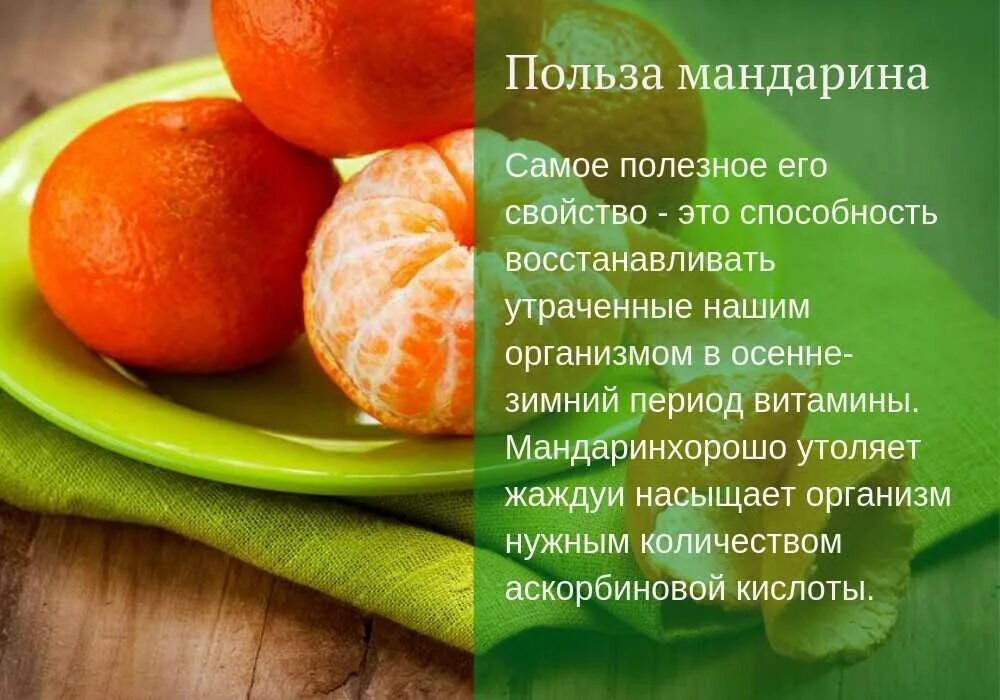 Содержание мандаринов