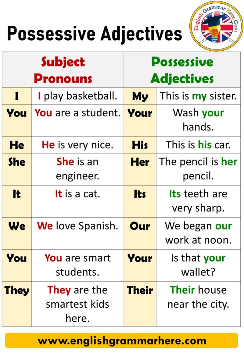 Subject possessive. Possessive adjectives. Possessive adjectives примеры. Possessive pronouns and adjectives примеры. Possessive adjectives (притяжательные прилагательные).