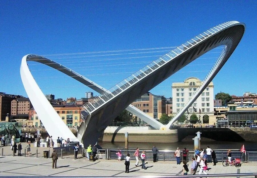 Мост Миллениум (Гейтсхед). Мост тысячелетия (Millennium Bridge). Мост тысячелетия в Гейтсхеде (Gateshead Millennium Bridge), Великобритания. Мост через тайн (Гейтсхед).