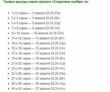 Год график выхода серий