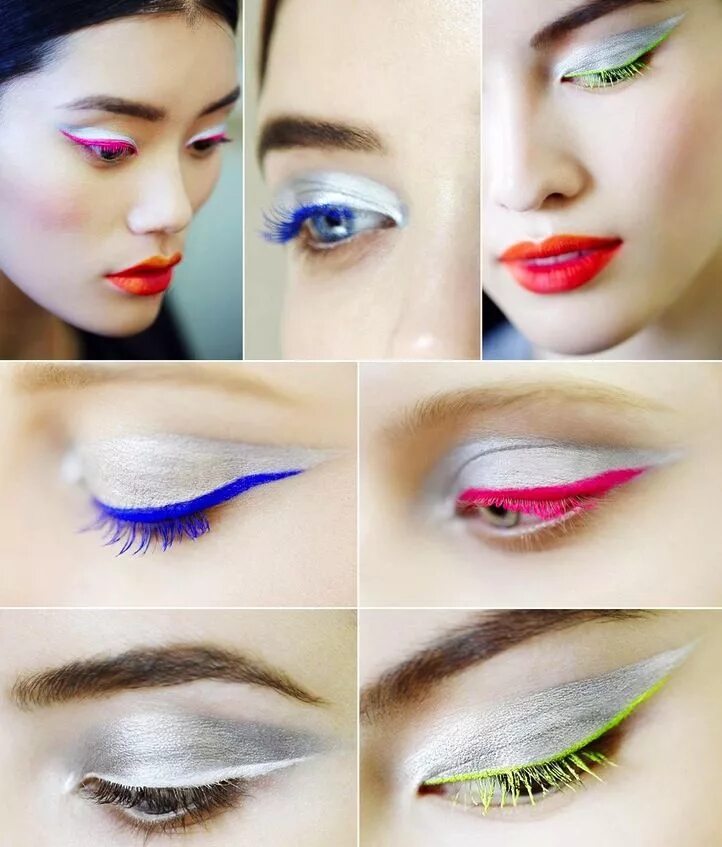 Color eyeliner. Варианты цветных стрелок в макияже. Макияж с цветной подводкой на свадьбу. Цветные подводки в деловом макияже. Макияж на вечер с цветной подводкой варианты.