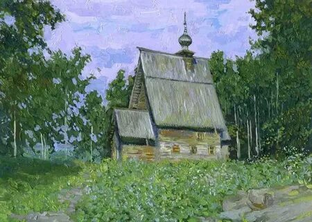Левитан пейзаж с церковью