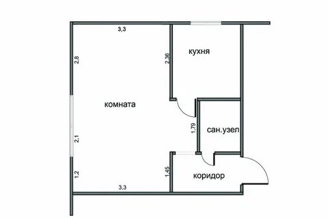 Чертеж однокомнатную