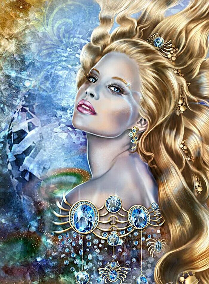 Астерия богиня. Магические портреты. Лицо богини. Двуликая богиня. Девушка в короне арт.