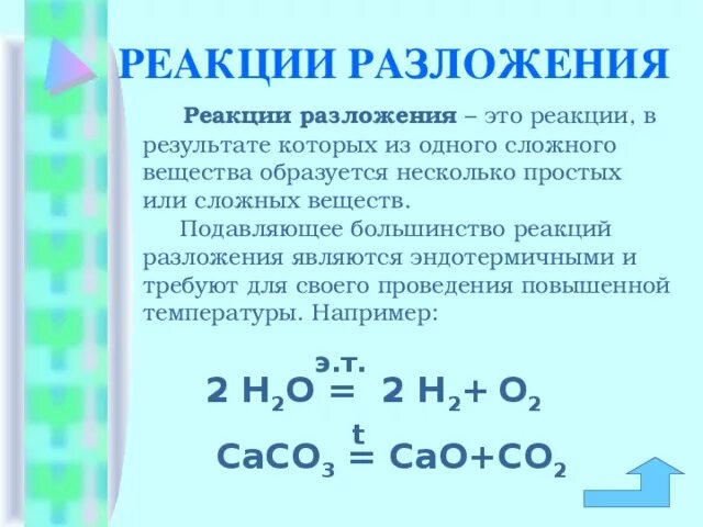 Презентация "Типы реакций" по химии - скачать проект
