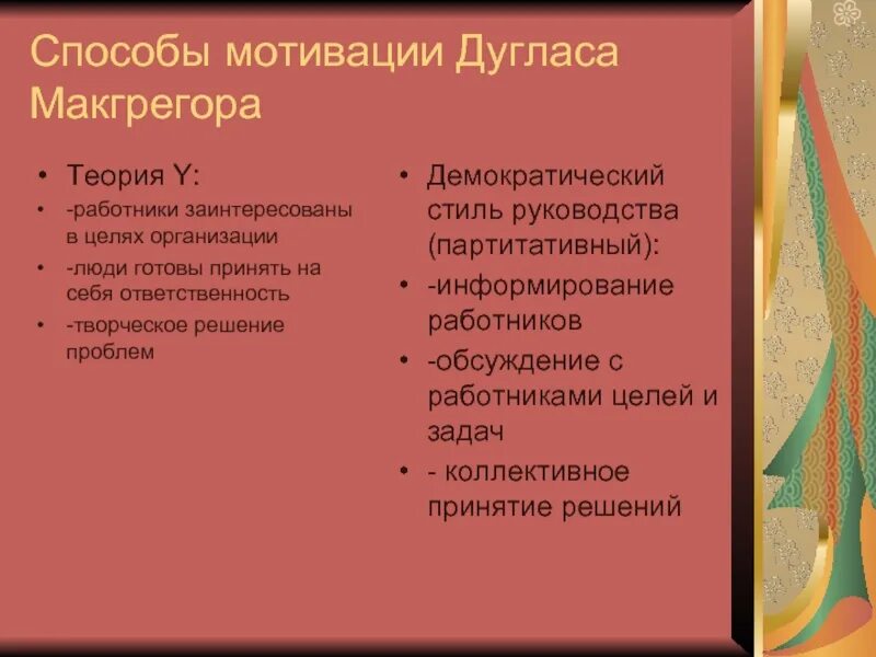 Теория макгрегора стиль руководства. Дугласа макгрегора стили руководства. теория стилей руководства дугласа макгрегора задачи. теория стилей руководства дугласа макгрегора суть теории.