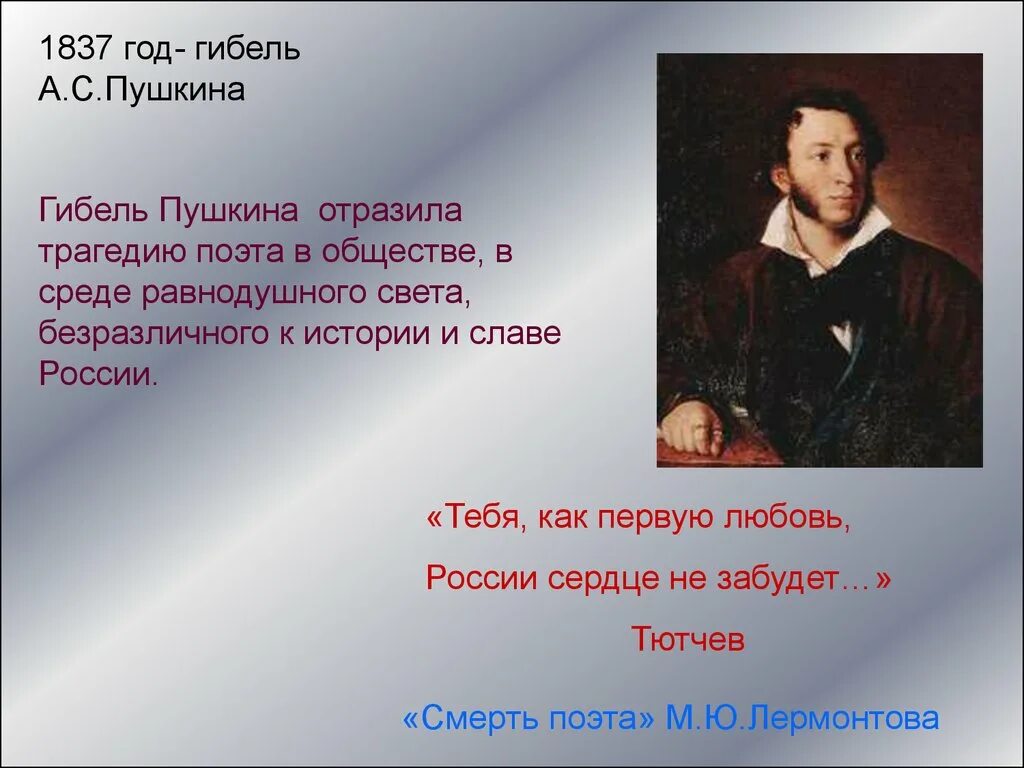 Роли поэта и поэзии. 1837 Год. Общество поэтов. Тебя как первую любовь России сердце не забудет. Тебя как первую любовь , России сердце не забудет Пушкина.