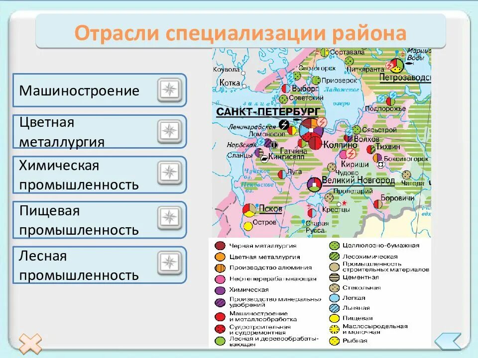 Отраслевая промышленность россии. Северо-Западный экономический район специализация на карте. Северо-Западный экономический район промышленные центры. Основные отрасли специализации Северо Западного района России. Отрасли промышленности Северо Западного экономического района.