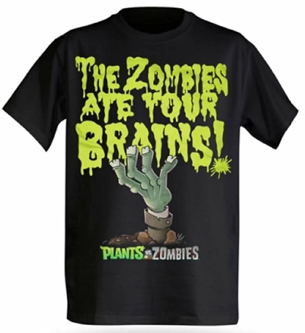 PVZ the Zombies ate your Brains. Футболка Plants vs Zombies. Plants vs Zombies the Zombies ate your Brains. Растения против зомби футболка зомби. Зомби сожрали твои мозги