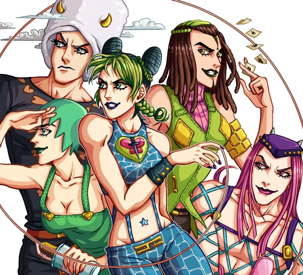 Jojo s bizarre adventure 6. Джолин куджо stone ocean. джо джо 6 джолин. jojo stone ocean джолин. джоджо стоун оушен герои.