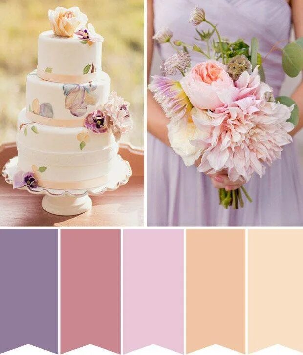 Сочетание цветов бело розовый. Цветовая палитра свадьбы. Цвета на свадьбу палитра. Сочетание цветов с персиковым. Сиреневый и персиковый сочетание.