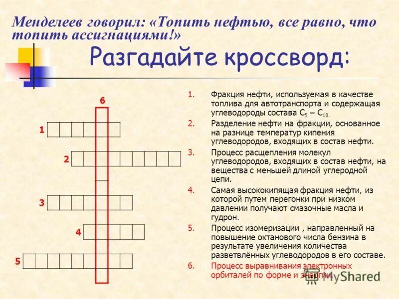 Результат обучения кроссворд