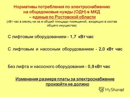 Электроснабжение по нормативу потребления