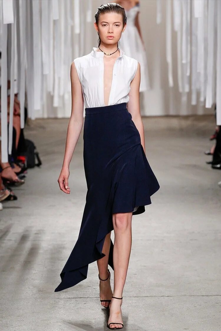 Модная ассиметричная юбка. Асимметрия в одежде. Стильные юбки. Асимметричное платье. Удлиненный жилет jil sander.