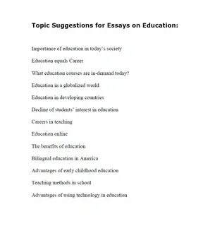 Essay topics