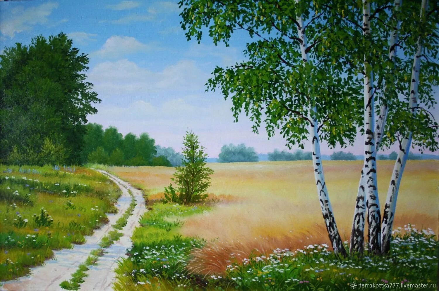 Образ родной земли. Пейзаж с березами. Летний пейзаж гуашью. Летний пейзаж для детей. Пейзаж родного края.