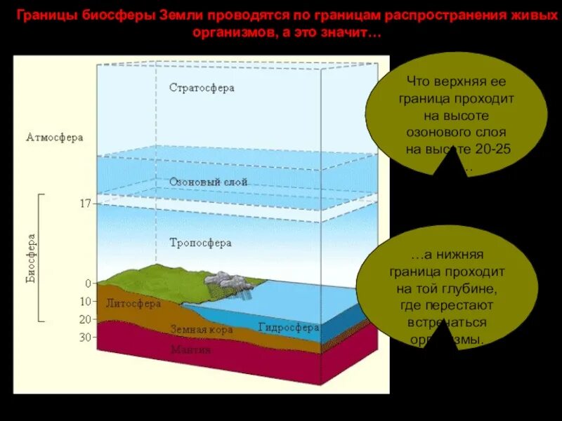 Границы биосферы 6 класс география. Атмосфера литосфера гидросфера Биосфера Тропосфера стратосфера. Биосфера границы биосферы среды. Слои земли Биосфера. Воды нижняя граница