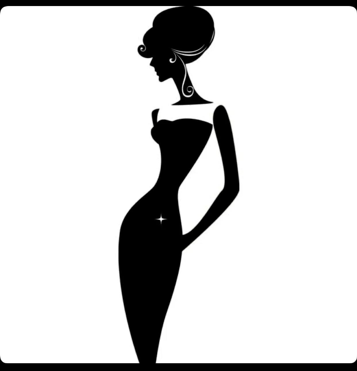 стилизованная женская фигура. очертание женского силуэта стильно. элегантный силуэт. женский силуэт. черный силуэт девушки.