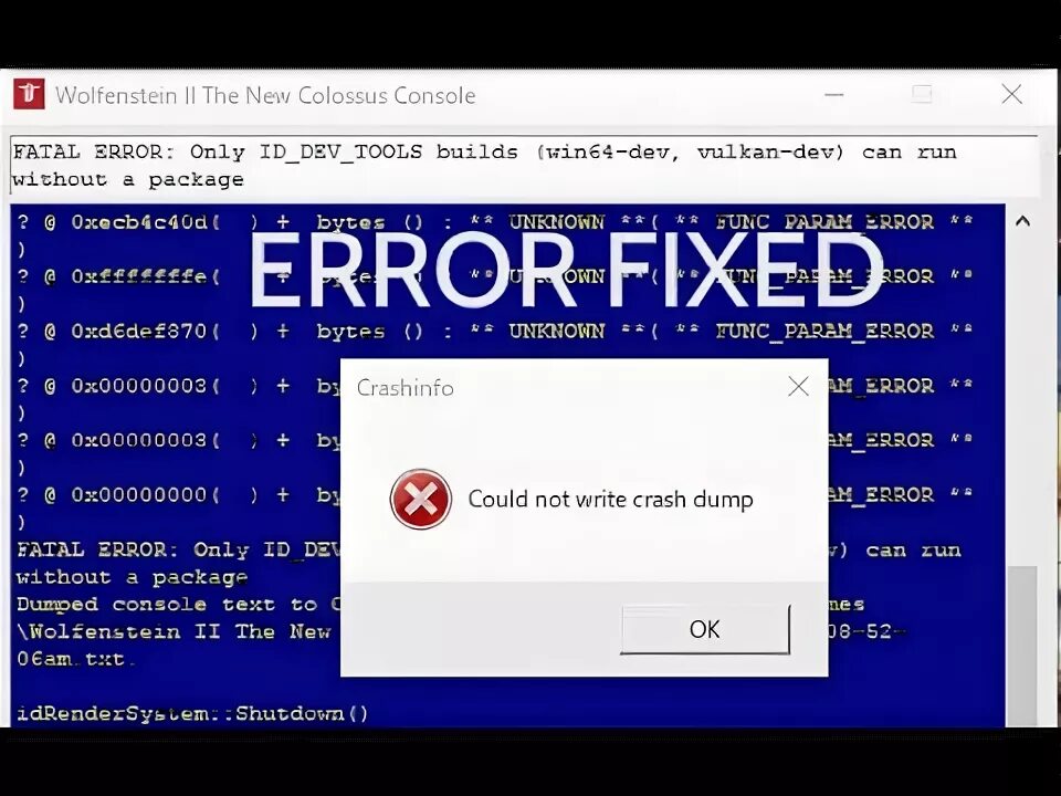 Wolfenstein 2 the New Colossus could not write crash Dump. Ошибка вольфенштайн 2. Wolfenstein 2 crash Dump. Ошибка Wolfenstein 2 the New Colossus. New colossus ошибка