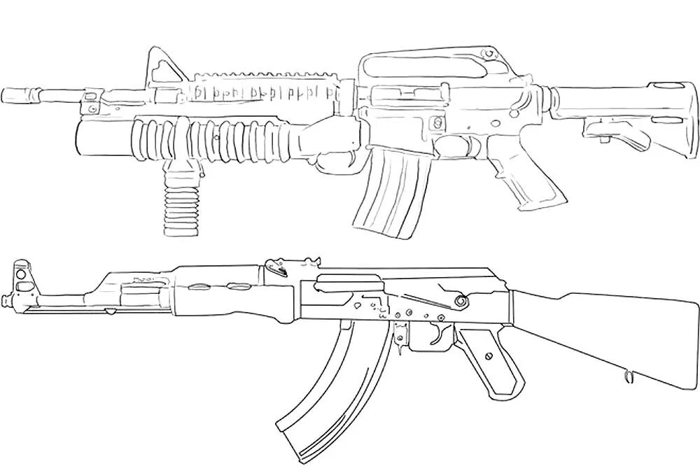 Штурмовая винтовка м4 чертеж. Автомат м16 чертеж. Раскраска автомат Калашникова АК-47. Раскраска оружие из КС го АК 47. Распечатка автоматы