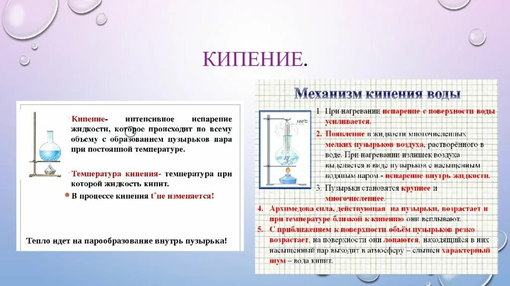 Реакция кипения. Насыщенный пар кипение. Вода при кипении. Описать процесс кипения. При кипении температура жидкости.