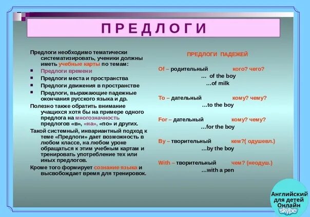 15 предложений с предлогом