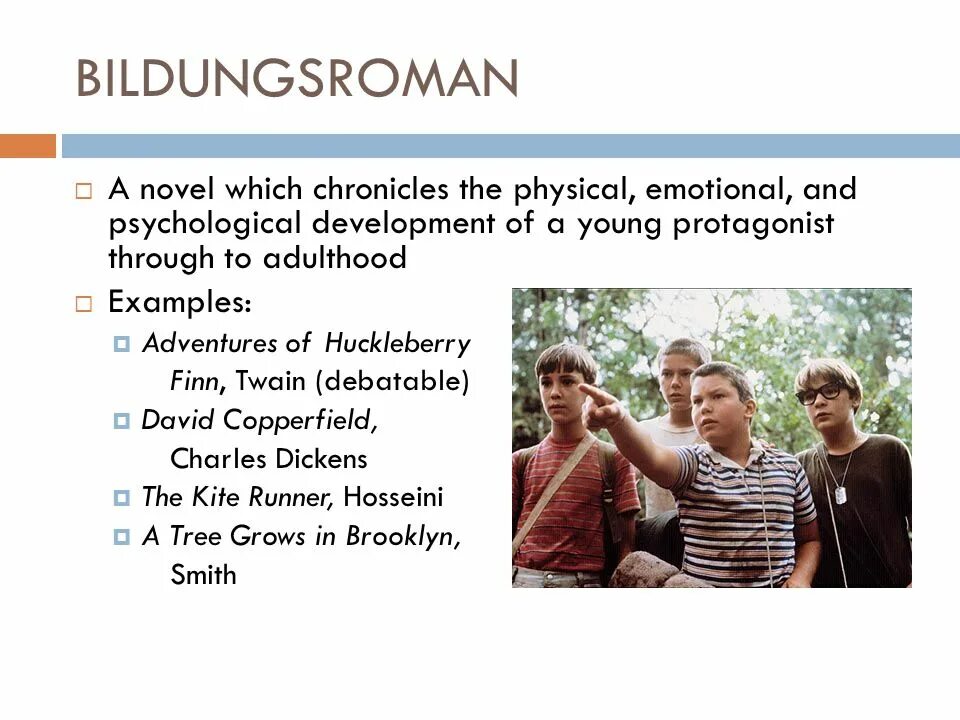 Bildungsroman. The Catcher in the Rye the Adventures of Huckleberry Finn. Adventure example.