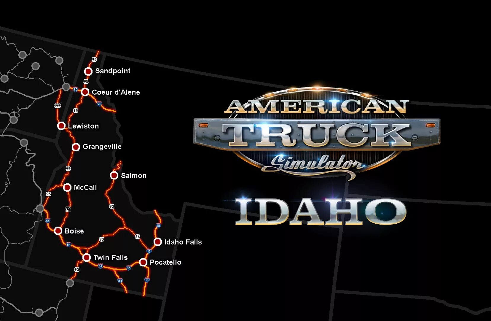 Второе длс. American Truck Simulator Айдахо. American Truck Simulator Full Map. American Truck Simulator 2 Map. ATS карта DLC.