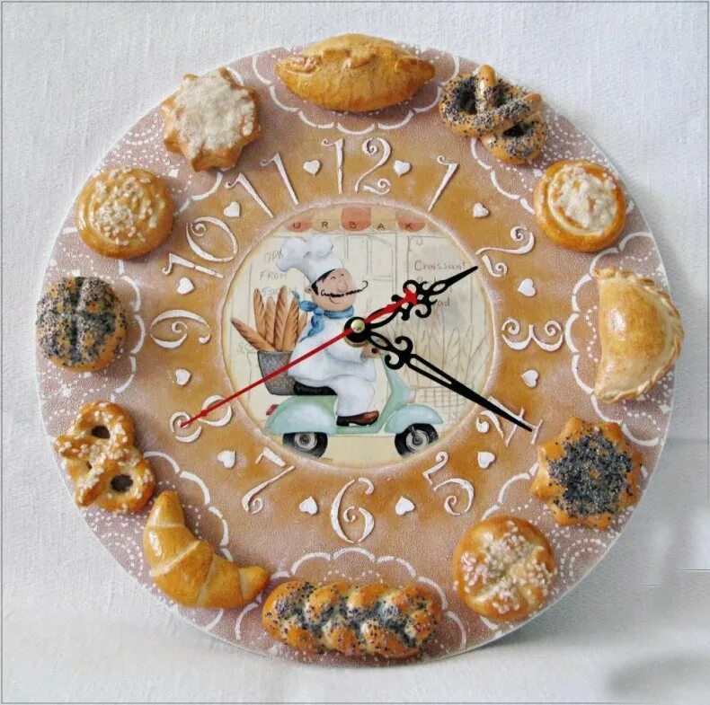 Часы "на кухню". Часы на кухню настенные. Часы декорированные. Необычные кухонные часы.