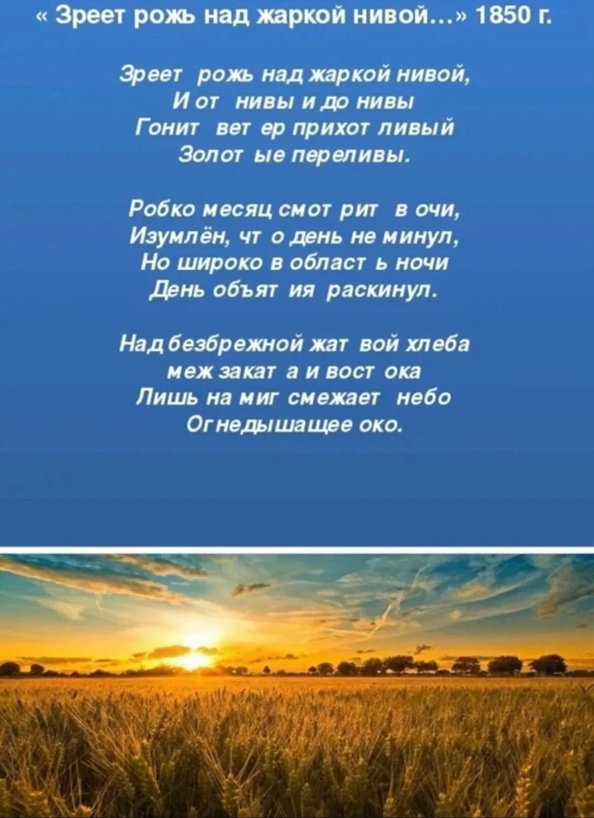 Я пойду туда где густая рожь. Зреет рожь над жаркой Нивой Фет. Стих Фета зреет рожь над жаркой Нивой.