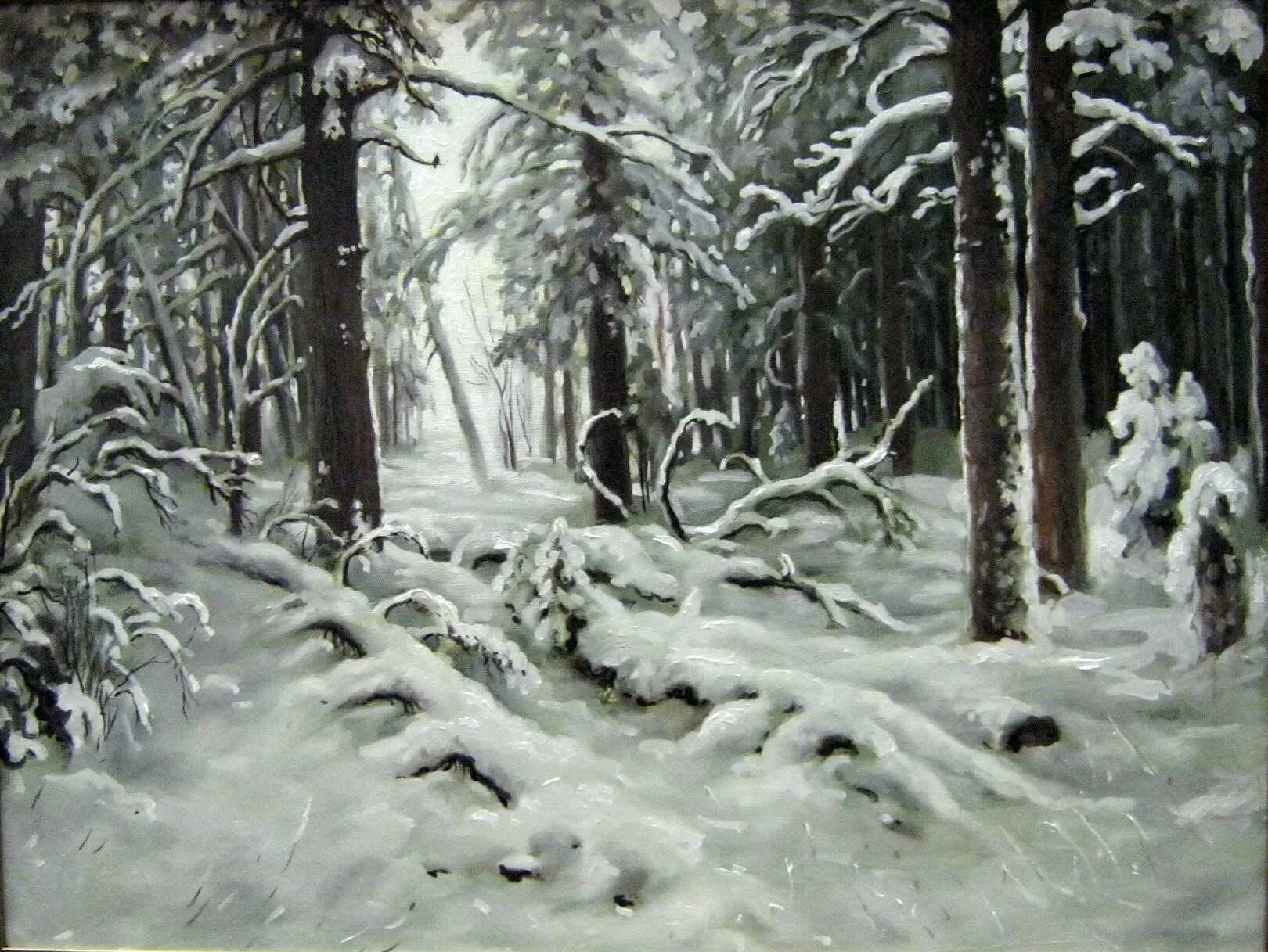 Изображен зимний лес. Изображен зимний лес